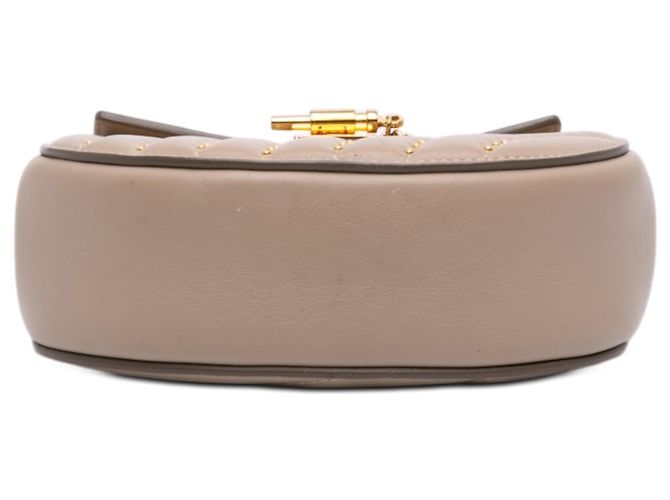 Borsa Drew Bijou in pelle marrone con borchie Chloé Taupe - vista 3