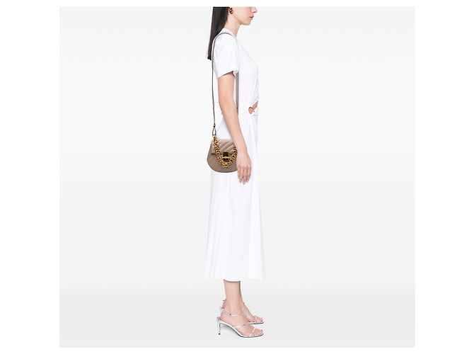 Borsa Drew Bijou in pelle marrone con borchie Chloé Taupe - vista 6