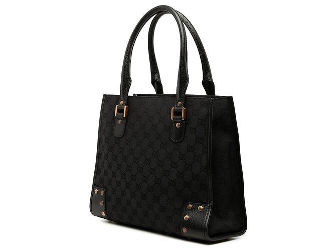 Gucci Nailhead Tote aus schwarzem GG Canvas - Ansicht 2