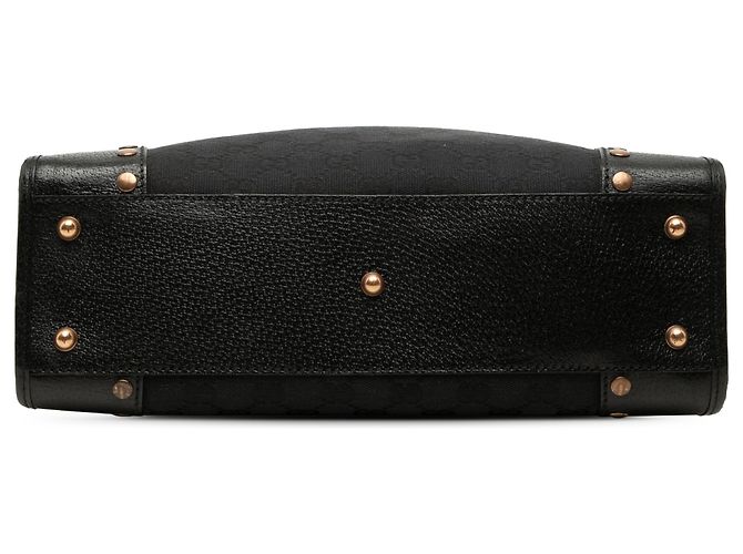 Gucci Nailhead Tote aus schwarzem GG Canvas - Ansicht 3