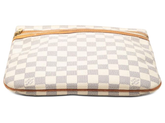 Louis Vuitton Pochette Bosphore in Damier Azur bianco - vista 3