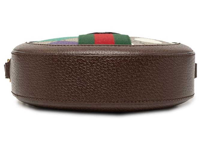 Gucci Beige GG Supreme Web Ophidia Stampa Grafica Borsa a Tracolla Rotonda - vista 3