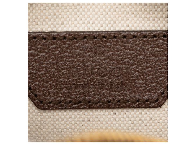 Gucci Beige GG Supreme Web Ophidia Stampa Grafica Borsa a Tracolla Rotonda - vista 5