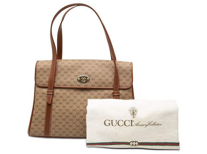 Borsa a Spalla Gucci Beige Micro GG Supreme - vista 7
