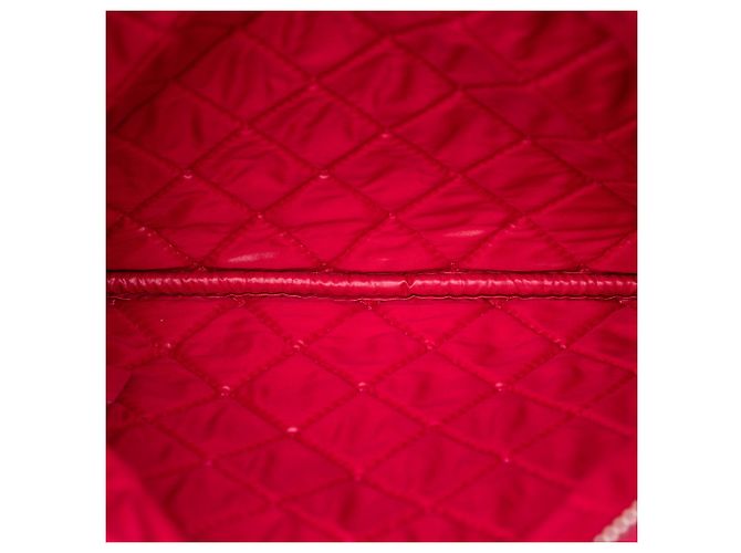 Clutch Chanel Red Small Quilted Patent O Case Rosso - vista 4
