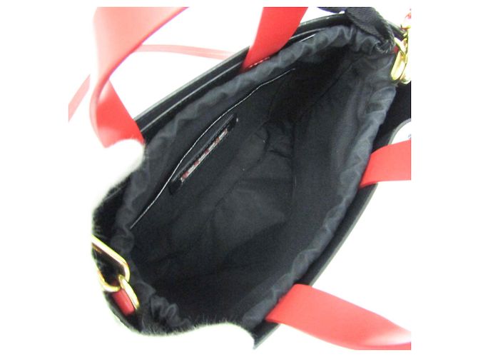 Borsa a mano in pelle Marni Museo Mini Nero Bianco Rosso - vista 4