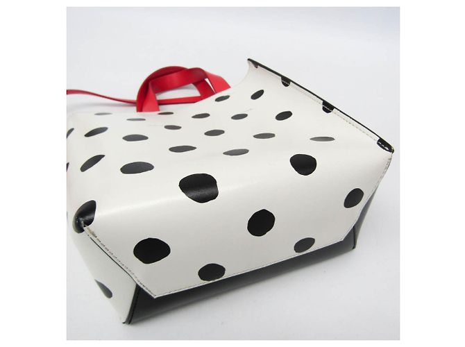 Borsa a mano in pelle Marni Museo Mini Nero Bianco Rosso - vista 6