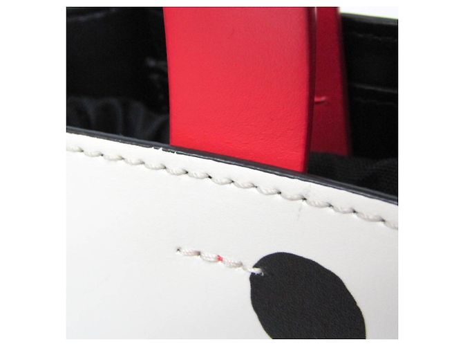 Borsa a mano in pelle Marni Museo Mini Nero Bianco Rosso - vista 9