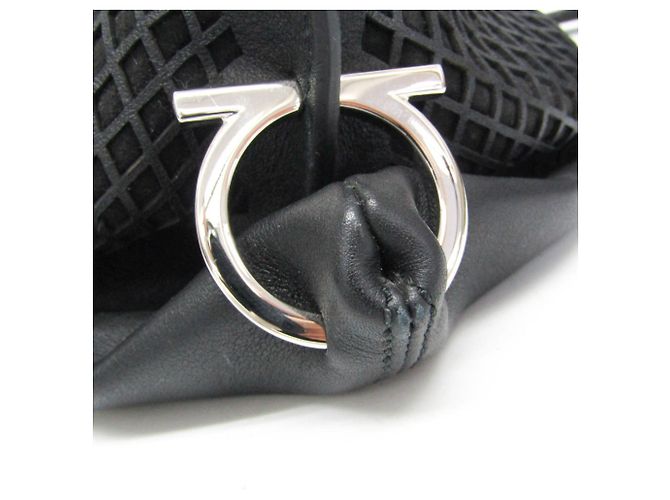 Borsa Salvatore Ferragamo Gancini Sofia Nero - vista 5