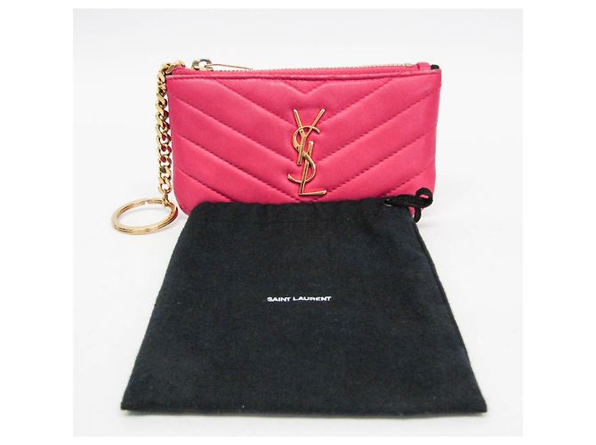 Monedero Cassandra V-stitch Yves Saint Laurent Rosa - vista 2