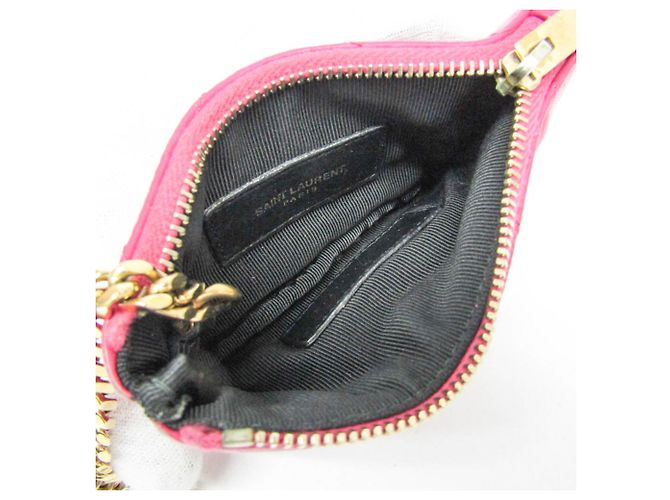 Monedero Cassandra V-stitch Yves Saint Laurent Rosa - vista 4