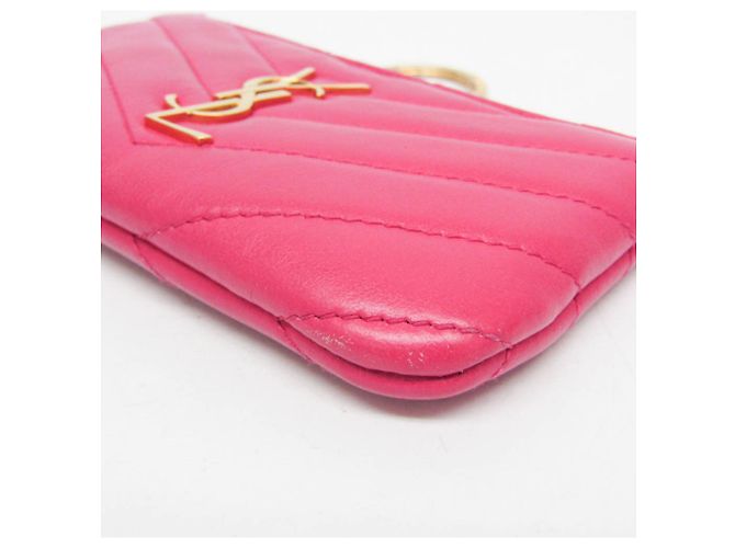 Monedero Cassandra V-stitch Yves Saint Laurent Rosa - vista 6