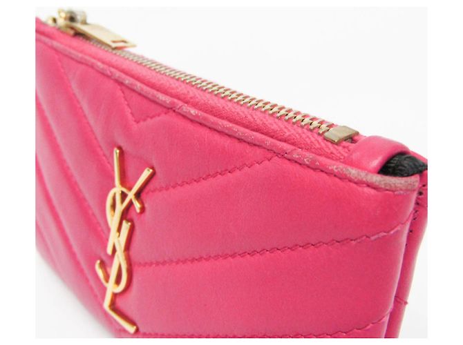 Monedero Cassandra V-stitch Yves Saint Laurent Rosa - vista 8