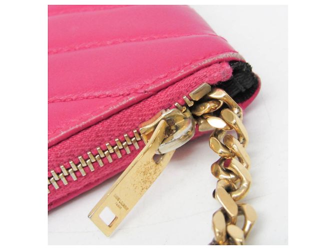 Monedero Cassandra V-stitch Yves Saint Laurent Rosa - vista 9