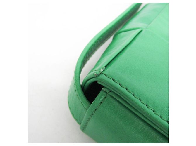 Borsa a tracolla in pelle verde Intrecciato Cassette Bottega Veneta - vista 10