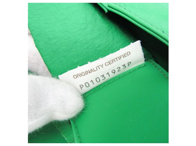 Borsa a tracolla in pelle verde Intrecciato Cassette Bottega Veneta - vista 16