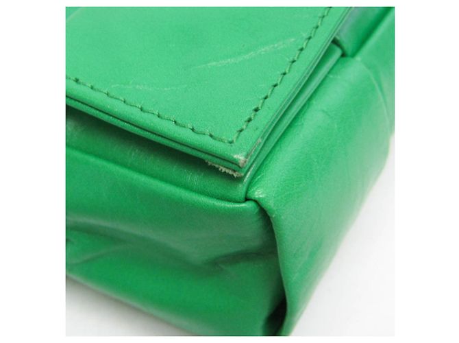 Borsa a tracolla in pelle verde Intrecciato Cassette Bottega Veneta - vista 6