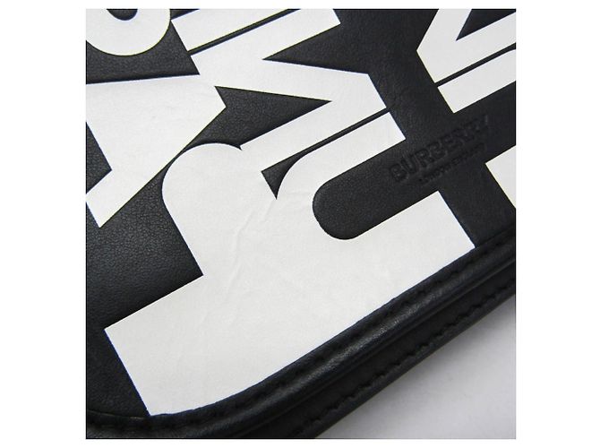 Borsa a tracolla in pelle da donna Burberry Universal Passport 8051828 Nero Bianco - vista 9