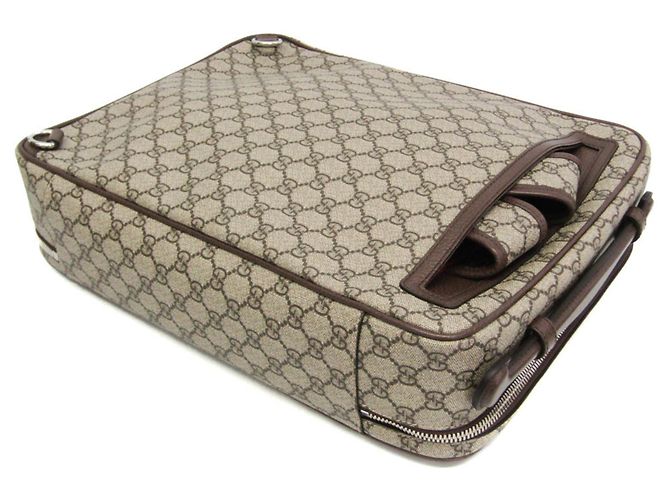 Gucci Interlocking GG Supreme Leather Backpack/Briefcase Brown Beige - view 3