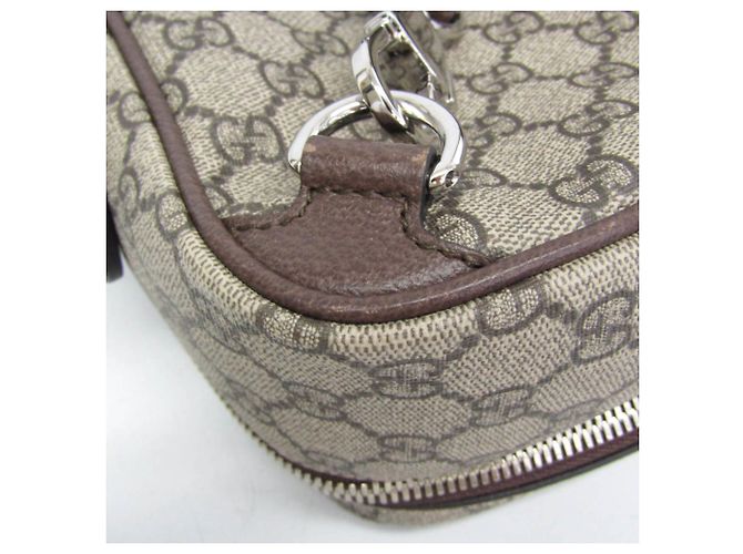 Gucci Interlocking GG Supreme Leather Backpack/Briefcase Brown Beige - view 5