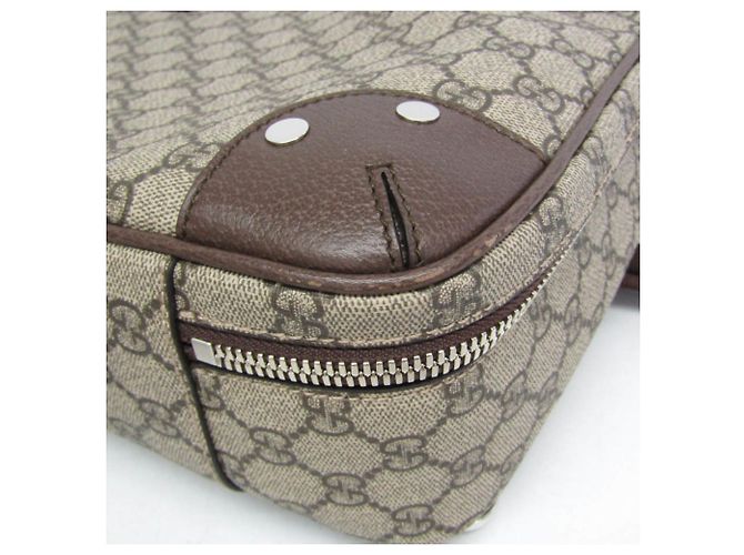 Gucci Interlocking GG Supreme Leather Backpack/Briefcase Brown Beige - view 6