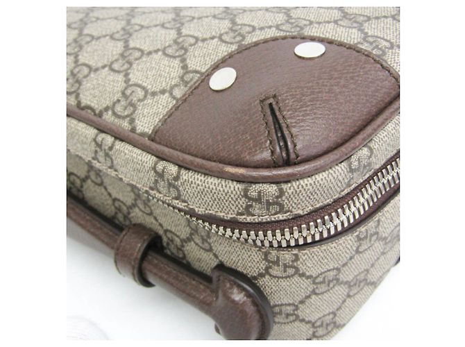 Gucci Interlocking GG Supreme Leather Backpack/Briefcase Brown Beige - view 7