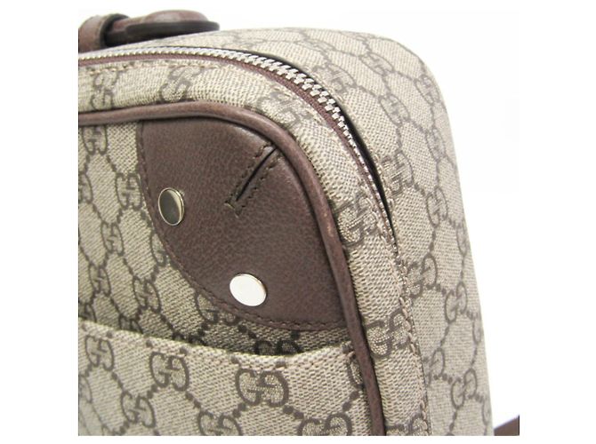 Gucci Interlocking GG Supreme Leather Backpack/Briefcase Brown Beige - view 8
