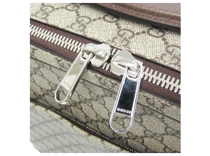 Gucci Interlocking GG Supreme Leather Backpack/Briefcase Brown Beige - view 9