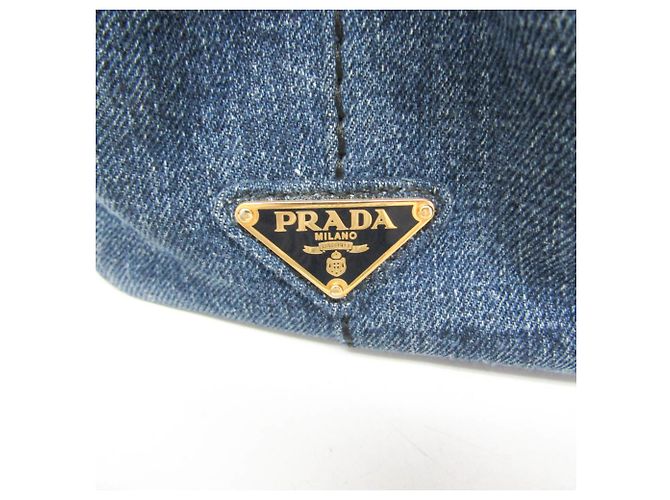 Borsa a tracolla e tote in denim da donna Prada Canapa B2439G Blu - vista 12