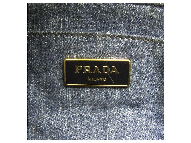 Borsa a tracolla e tote in denim da donna Prada Canapa B2439G Blu - vista 14