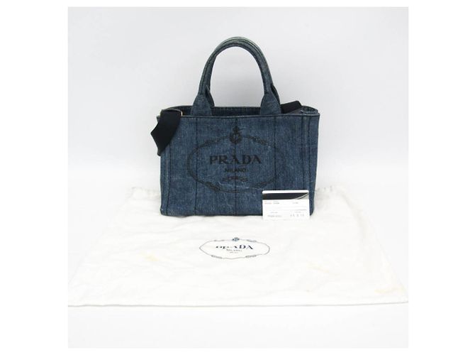 Borsa a tracolla e tote in denim da donna Prada Canapa B2439G Blu - vista 2