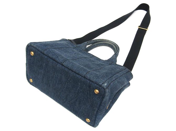 Borsa a tracolla e tote in denim da donna Prada Canapa B2439G Blu - vista 3