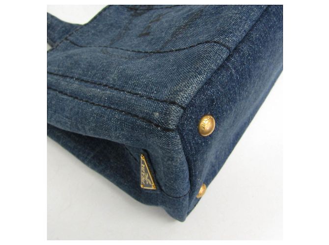 Borsa a tracolla e tote in denim da donna Prada Canapa B2439G Blu - vista 5