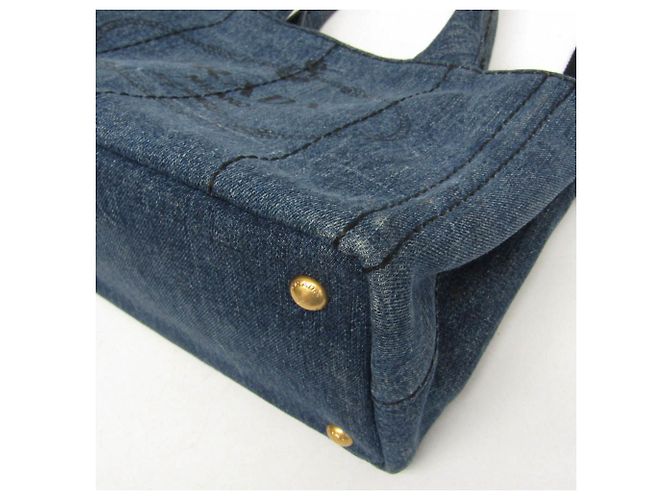 Borsa a tracolla e tote in denim da donna Prada Canapa B2439G Blu - vista 6