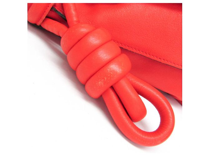 Borsa a tracolla in pelle Loewe Flamenco Flap Rosso - vista 10