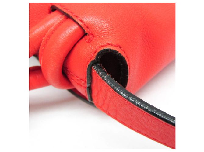 Borsa a tracolla in pelle Loewe Flamenco Flap Rosso - vista 11