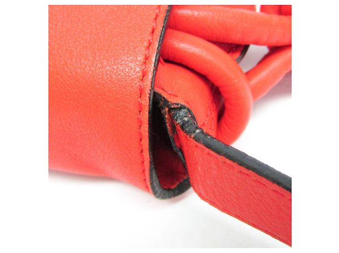 Borsa a tracolla in pelle Loewe Flamenco Flap Rosso - vista 12