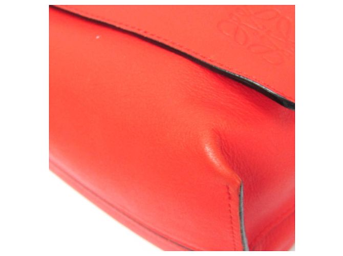 Borsa a tracolla in pelle Loewe Flamenco Flap Rosso - vista 8