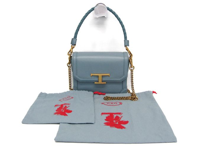 Borsa a Spalla con Catena Tod's T-Timeless Blu chiaro - vista 2