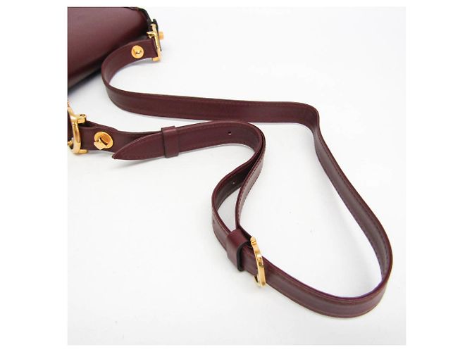 Borsa a tracolla in pelle Cartier Must Bordeaux Bordò - vista 12