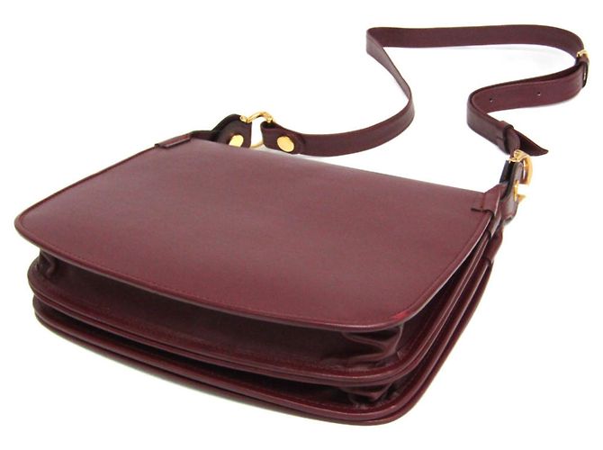 Borsa a tracolla in pelle Cartier Must Bordeaux Bordò - vista 3