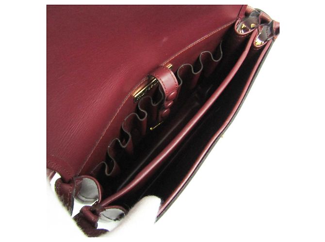 Borsa a tracolla in pelle Cartier Must Bordeaux Bordò - vista 4