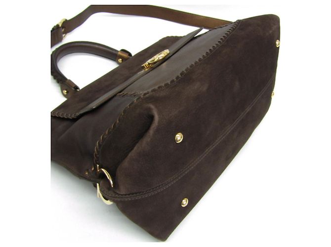Borsa Salvatore Ferragamo Gancini Sophia Marrone Bronzo - vista 5