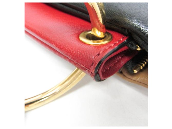 Borsa a tracolla in pelle BEAT da donna Marni Nero Beige Bordò - vista 10