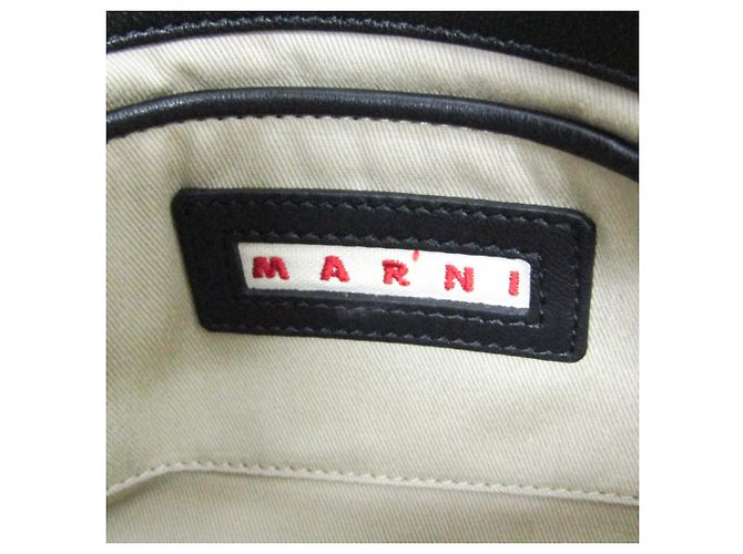 Borsa a tracolla in pelle BEAT da donna Marni Nero Beige Bordò - vista 13