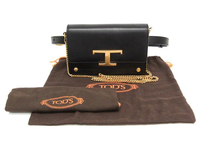 Borsa a tracolla con catena Tod's T-Timeless Belt Nero - vista 2