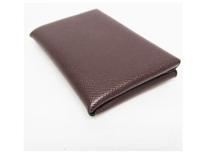 Tarjetero Calvi Duo en cuero Epsom marrón Hermès Castaño - vista 7