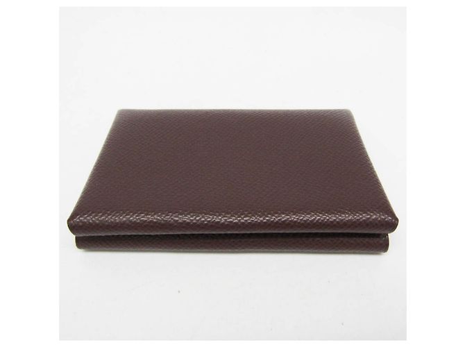 Tarjetero Calvi Duo en cuero Epsom marrón Hermès Castaño - vista 8