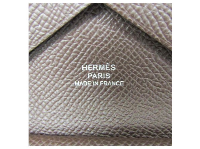 Tarjetero Calvi Duo en cuero Epsom marrón Hermès Castaño - vista 9