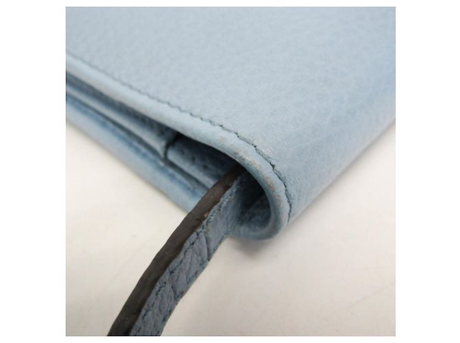Portafoglio a tracolla con catena in pelle Gucci Swing Blu chiaro - vista 10